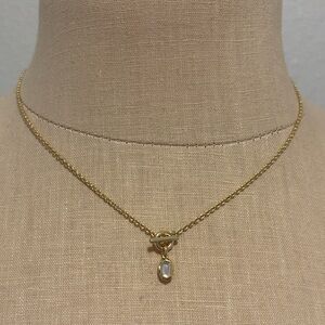 NWT Kendra Scott Mini Elisa Necklace Toggle Ivory Mother of Pearl